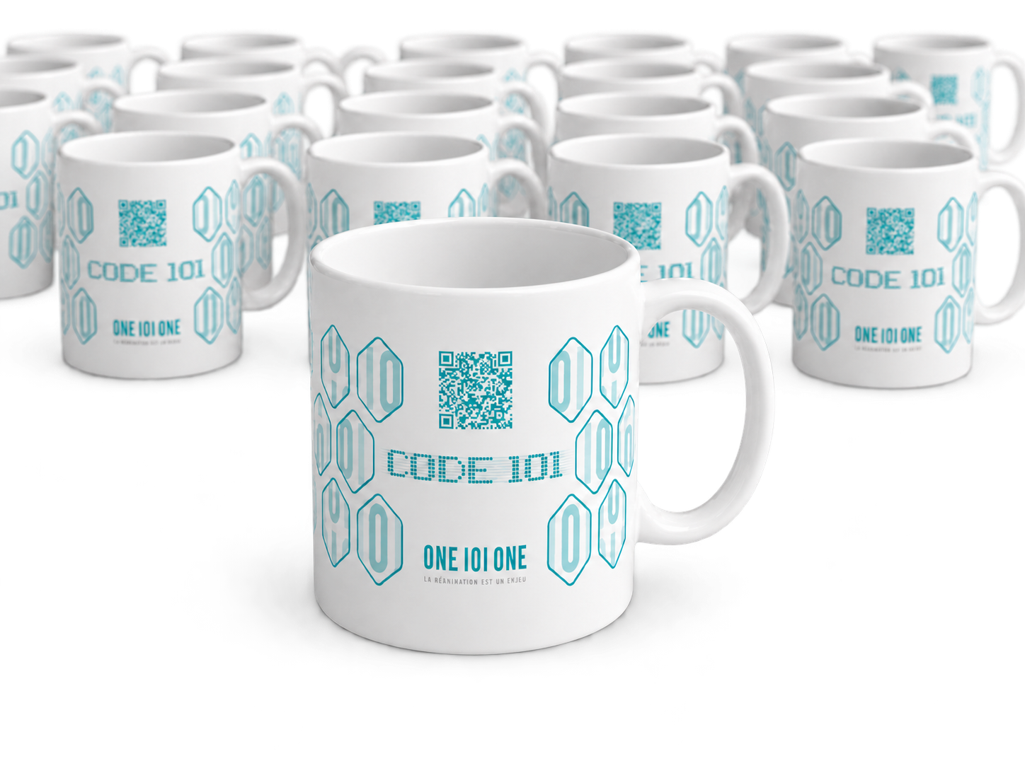 Lot de 20 mugs Code 101