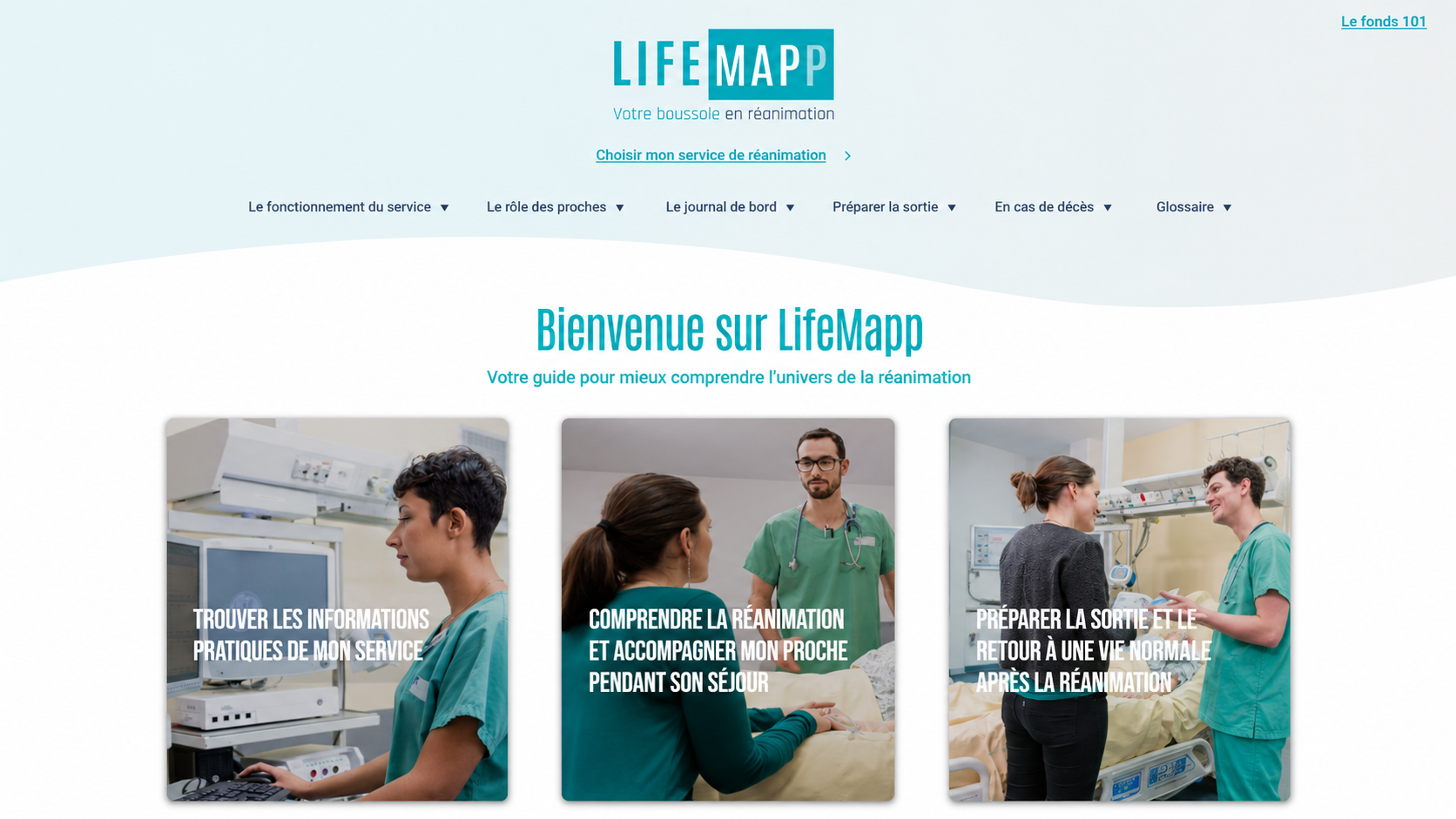 Page d'accueil de LifeMapp