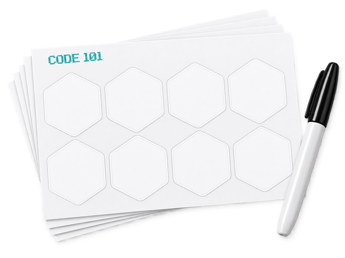 Stickers vierges Code 101 et marqueur