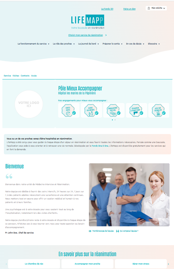 Exemple de page service LifeMapp
